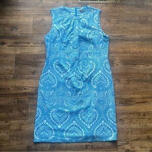 J.McLaughlin Dillards Catalina Cloth Dress Blue Geometric Print Size XL